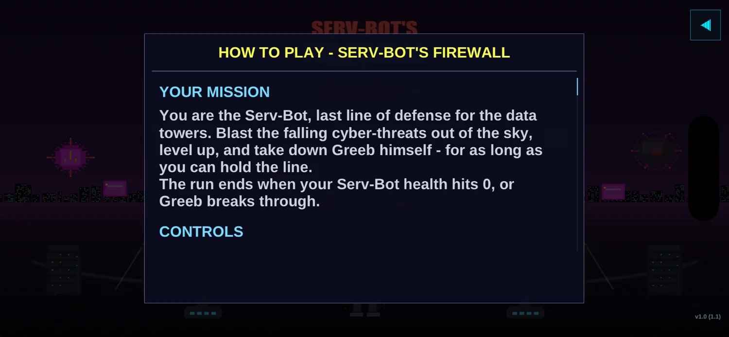 Serv-Bot's Firewall — how to play