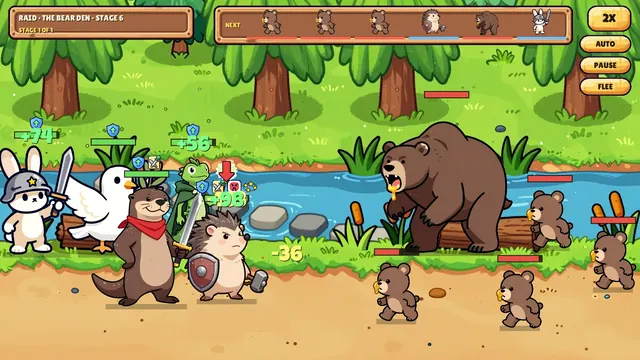 A guild raid attack on the Bear Den